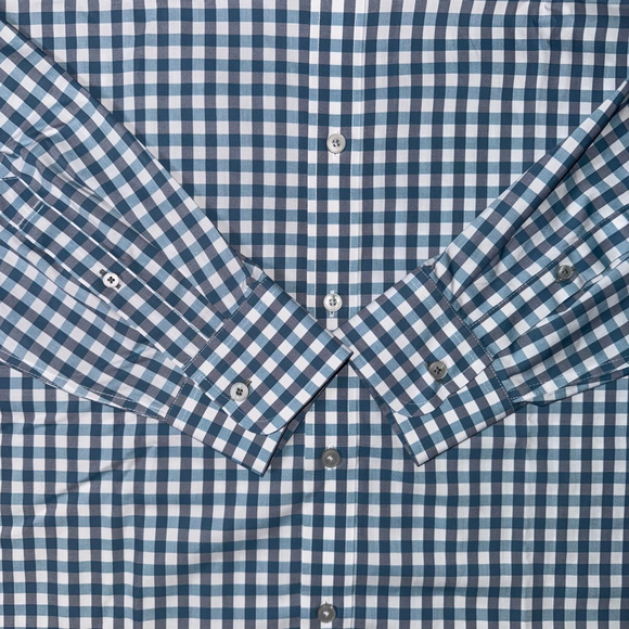 Untuckit Button down Gingham shirt wrinkle free slim fit Cotton 2XL - Picture 4 of 10